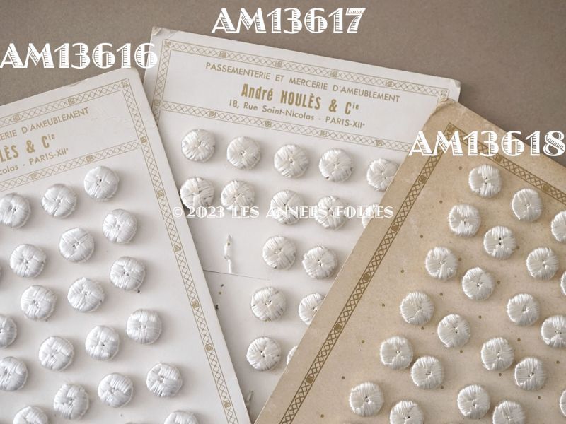 画像3:  アンティーク シルク製 くるみボタン 12mm 6ピースのセット (オフホワイト 1） (3)