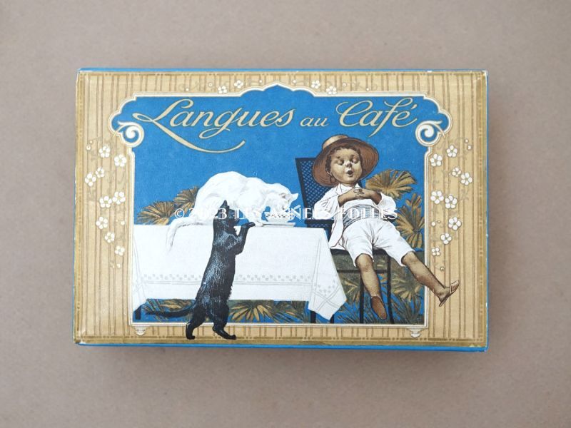 画像2: アンティーク ラングドシャのお菓子箱  LANGUES AU CAFE (2)