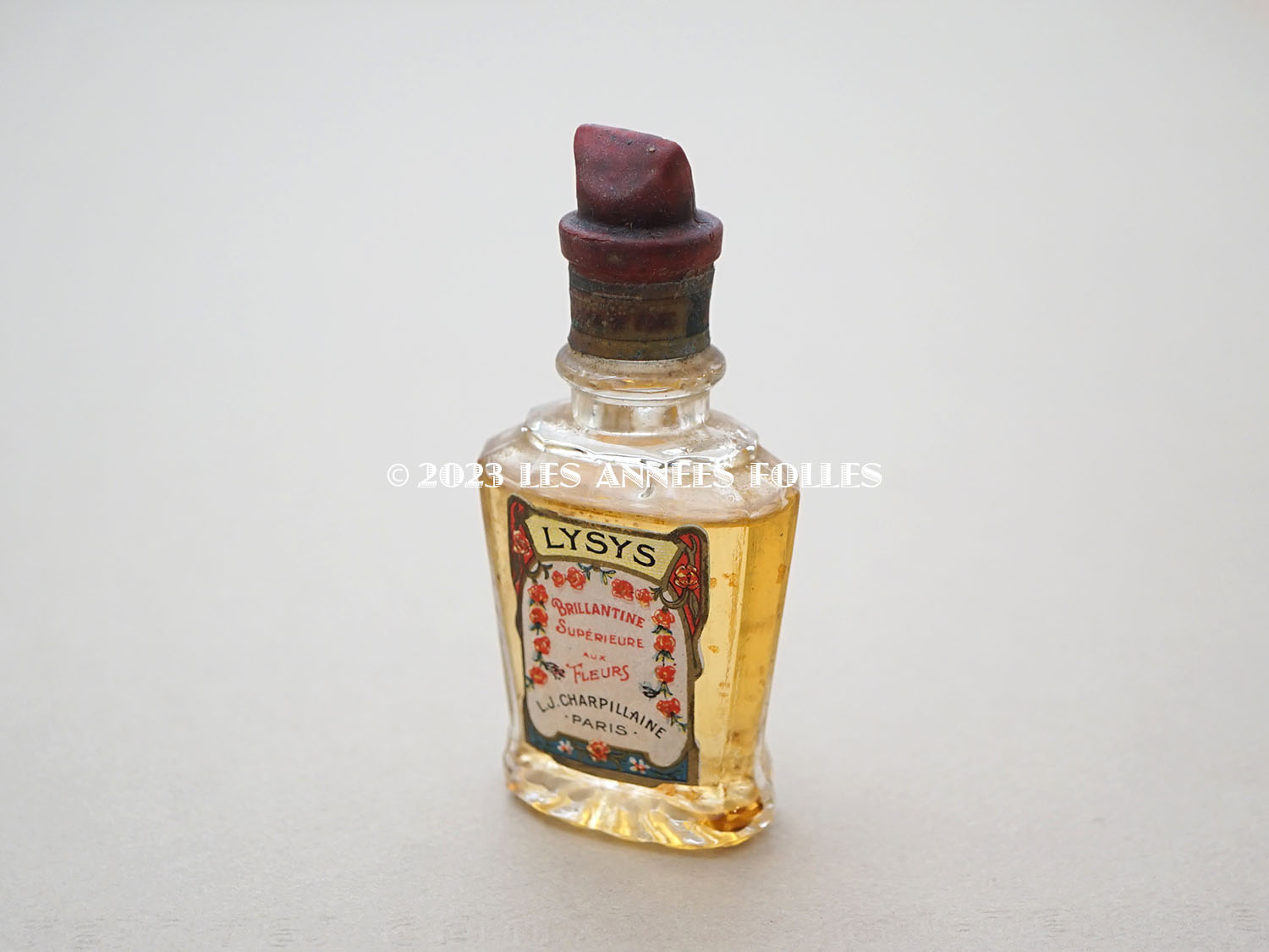 画像2: 未開封 アンティーク 香水瓶　パフュームボトル LYSYS BRILLANTINE SUPERIEURE AUX FLEURS  - L.J.CHARPILLAINE PARIS - (2)