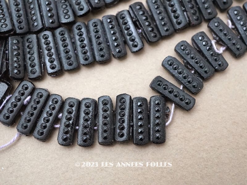 画像1: アンティーク フレンチジェットのビーズ 5×14mm  (1)