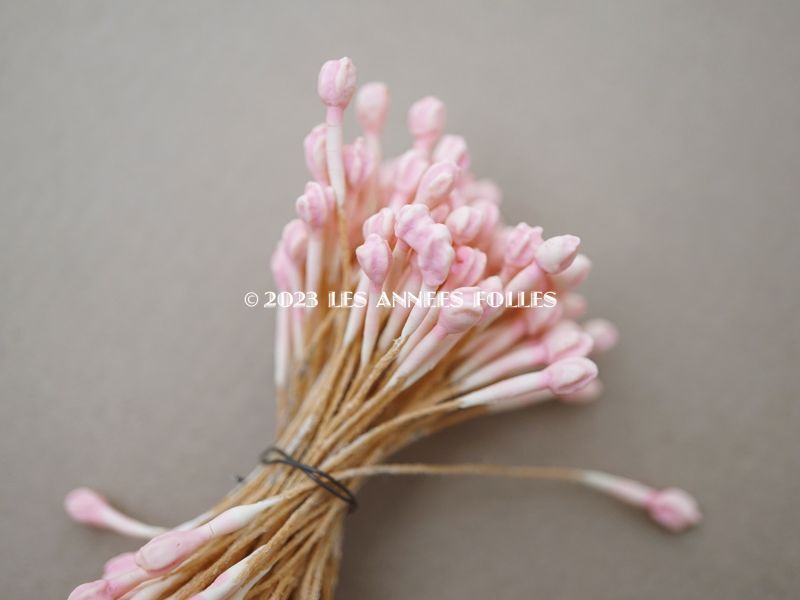画像2: 1930年頃 アンティーク ペップ ライラックの布花用　花芯 ピンク (2)