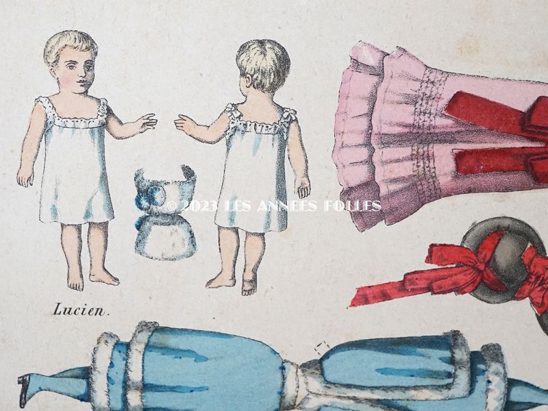 画像3: 【クリスマスセール2023対象外】19世紀末 アンティーク クロモシート 着せ替え人形 (3)