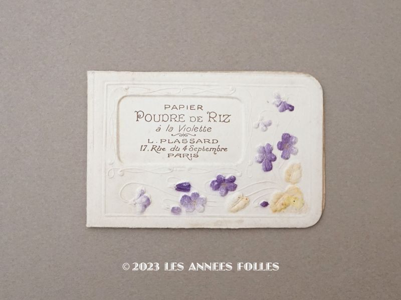 画像1: アンティーク 菫のおしろい紙のカバー PAPIER POUDRE DE RIZ A LA VIOLETTE - L.PLASSARD PARIS - (1)