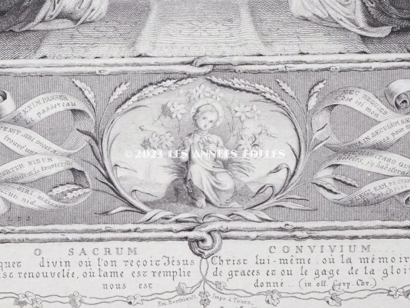 画像4: 19世紀末 アンティーク 版画 キリストと天使達 21.4×15cm (4)