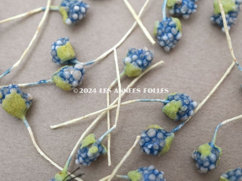 画像3: アンティーク 布花材料  28ピースのセット ブルー (3)
