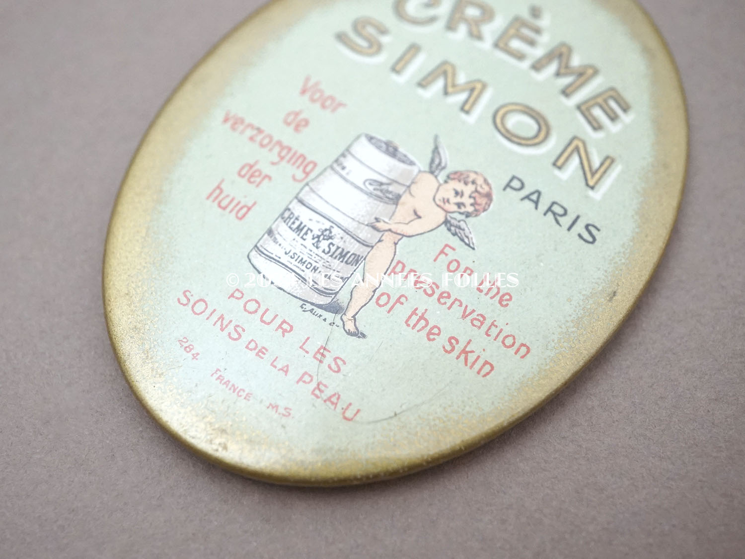 画像2: アンティーク 天使のハンドミラー  - CREME SIMON PARIS - (2)