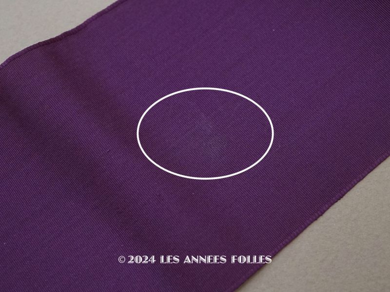 画像5: 1900年頃 アンティーク シルク製 幅広 グログランリボン 紫 3.2m 8.5cm幅 (5)