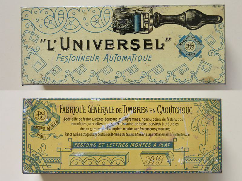 画像2: アンティーク 刺繍図案用 ローラースタンプ メタル製ケース付 ”L'UNIVERSEL" FESTONNEUR AUTOMATIQUE (2)