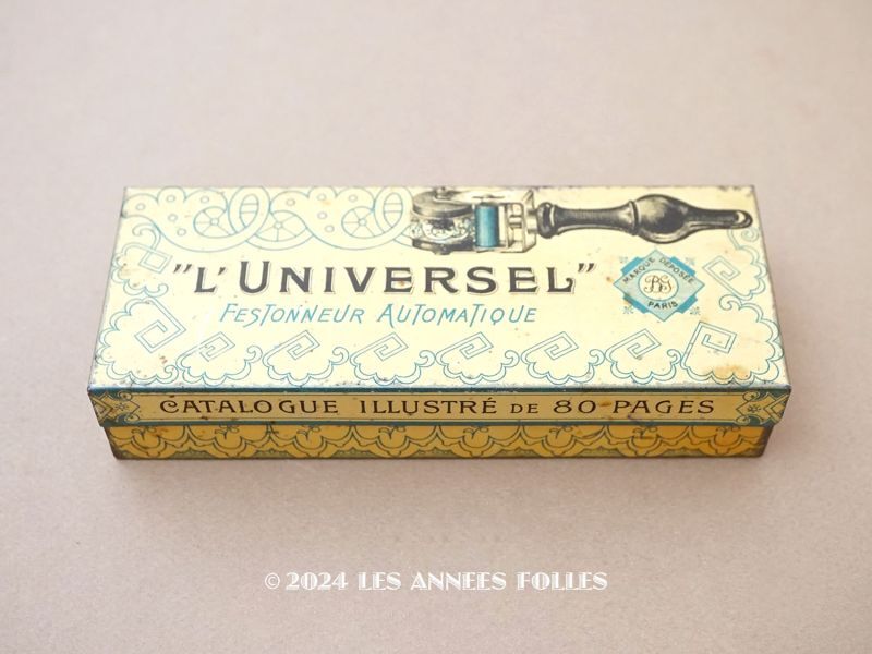 画像1: アンティーク 刺繍図案用 ローラースタンプ メタル製ケース付 ”L'UNIVERSEL" FESTONNEUR AUTOMATIQUE (1)