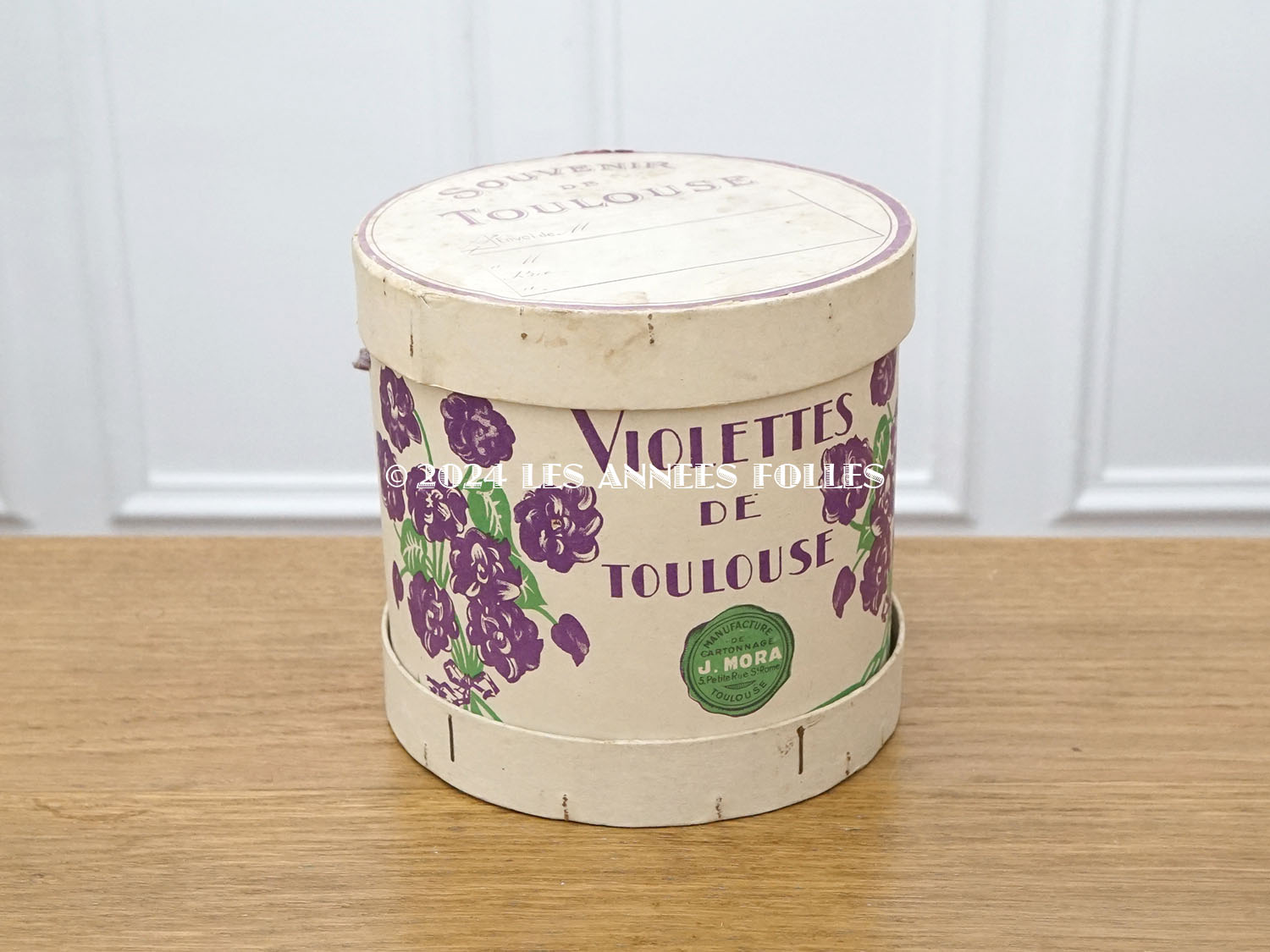 画像2: アンティーク 菫の郵送用ボックス 紙箱 VIOLETTES DE TOULOUSE  (2)