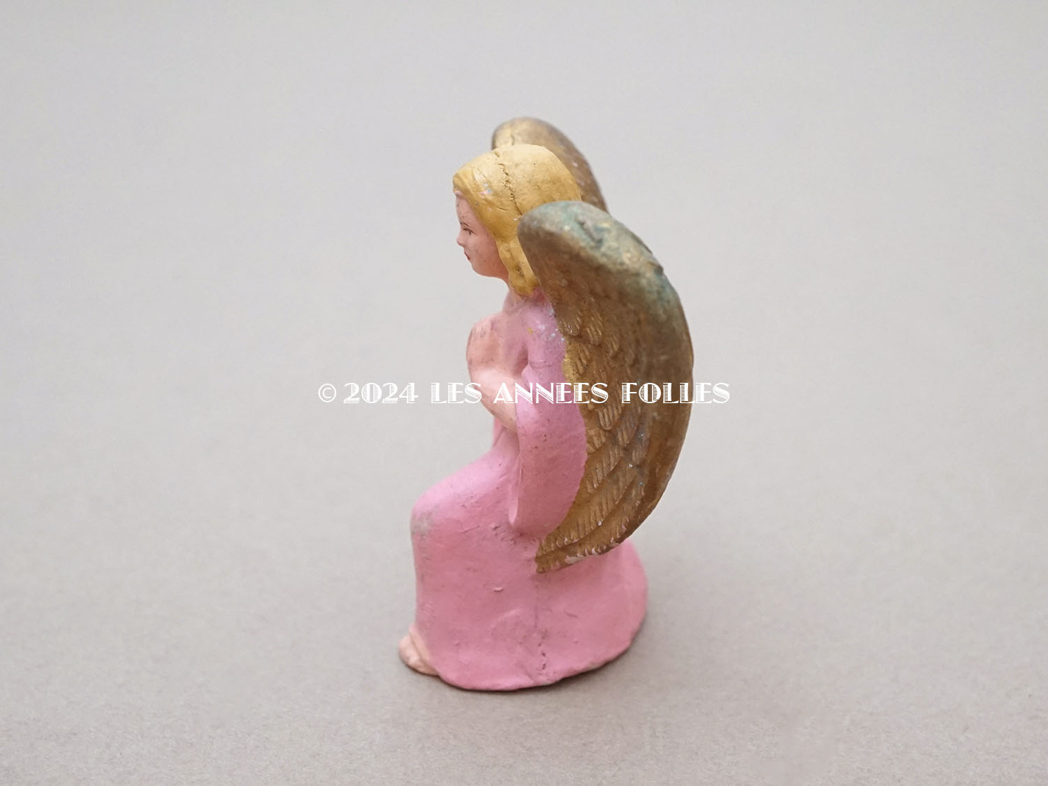 画像4: 1900年頃 アンティーク 天使の石膏人形 (4)