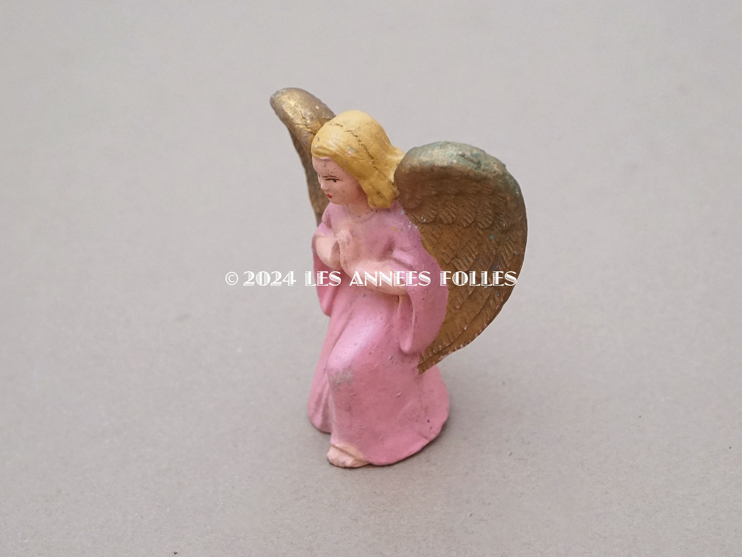 画像2: 1900年頃 アンティーク 天使の石膏人形 (2)