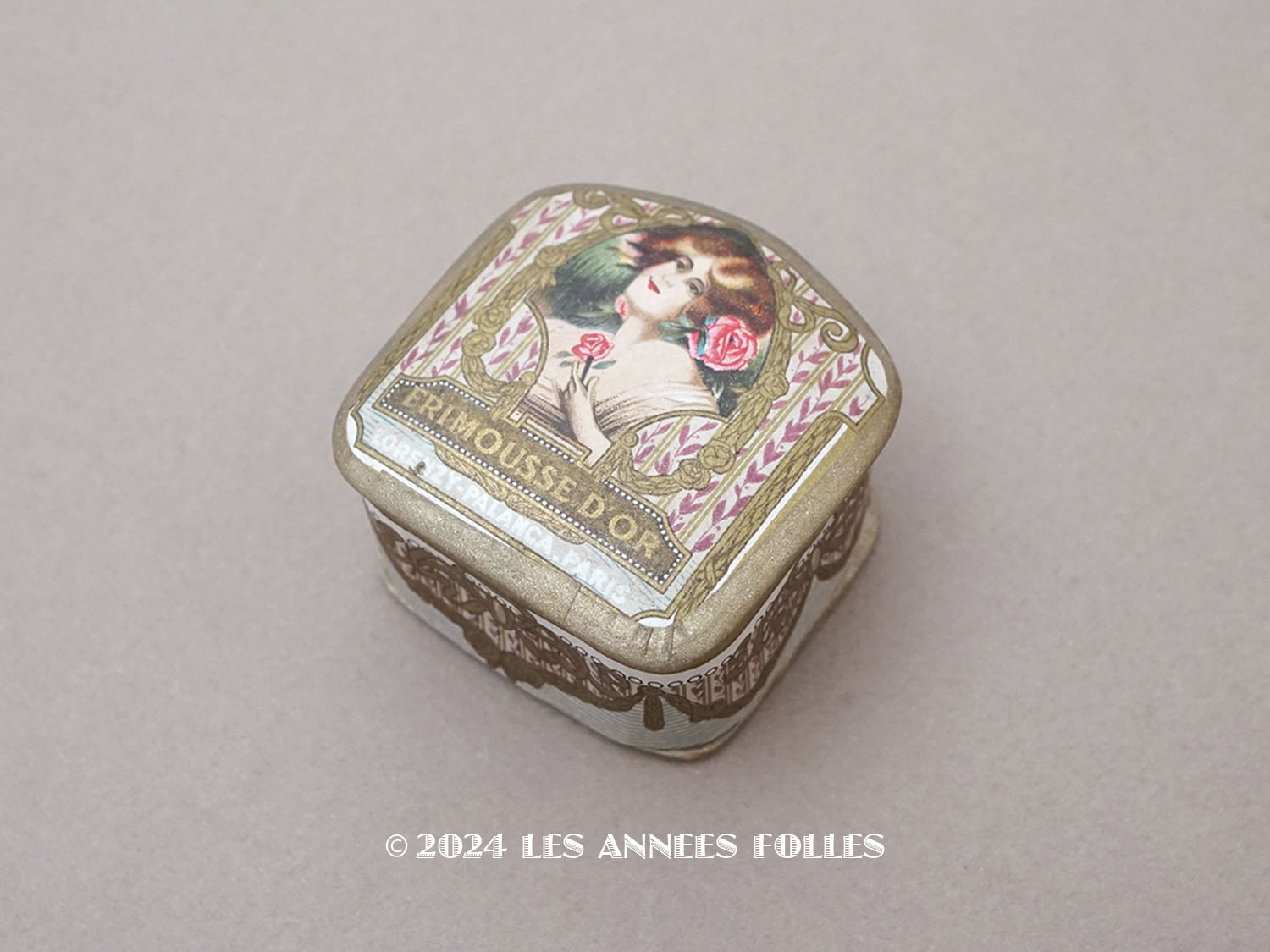 画像1: 【セール対象外】アンティーク パウダーボックス  FRIMOUSSE D'OR - LORENZY-PALANCA PARIS - (1)