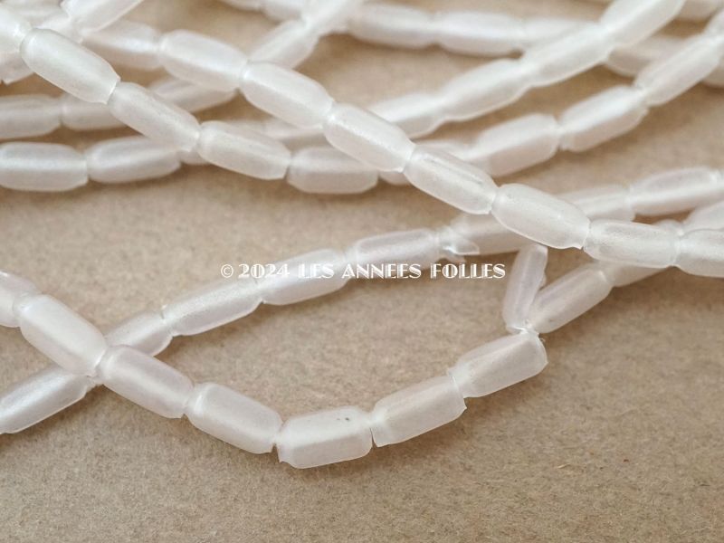 画像4: アンティーク スフレビーズ  半透明 磨りガラス風 1.5×5mm 約430ピース 吹きガラス製ビーズ (4)