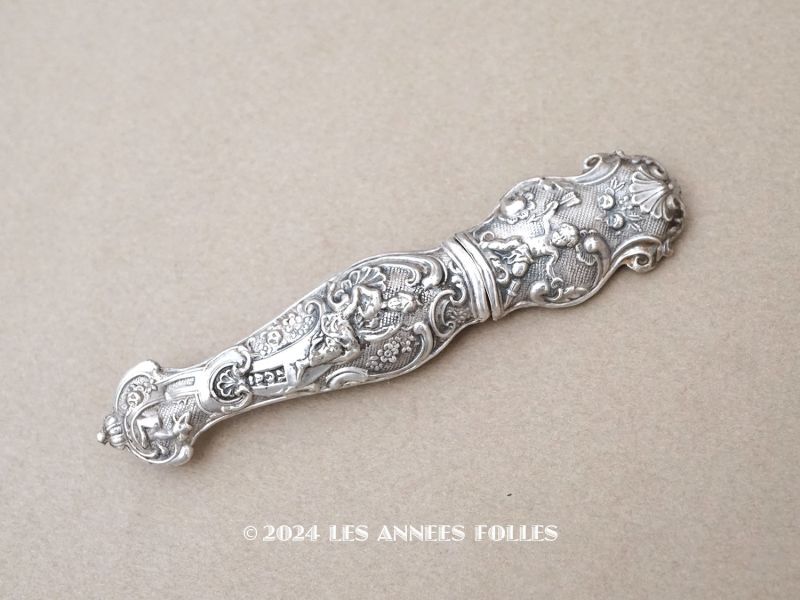 画像1: アンティーク シルバー製 天使のニードルケース ロココ調  (1)