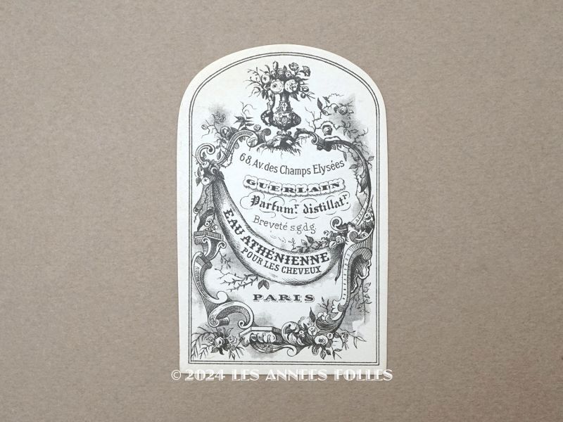 画像1: アンティーク GUERLAIN パフュームラベル EAU ATHENIENNE POUR LES CHEVEUX - GUERLAIN PARIS - (1)