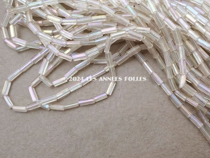 画像3: アンティーク ガラス製 ビーズ オーロラ加工 六角形 4.5〜5×2mm 約1010〜1350ピースのセット　 (3)