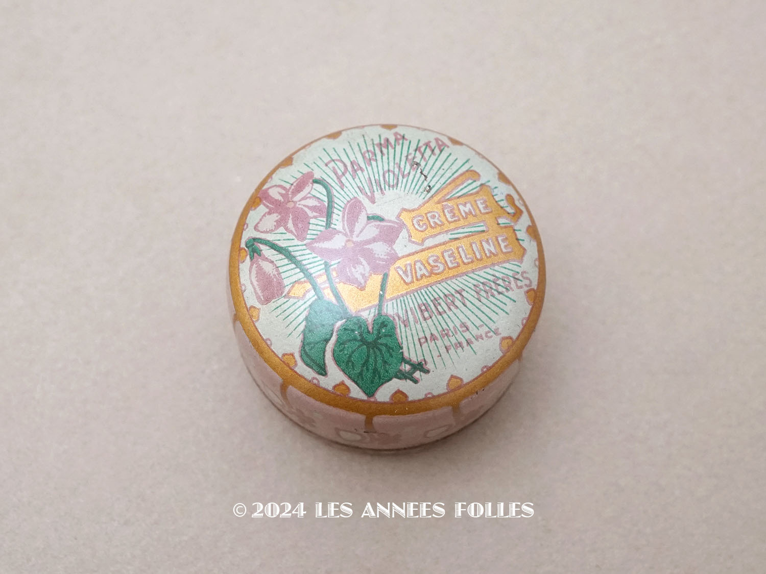 画像1: アンティーク 菫のワセリン缶 PARMA VIOLETTA  CREME VASELINE  - VIBERT FRERES PARIS - (1)