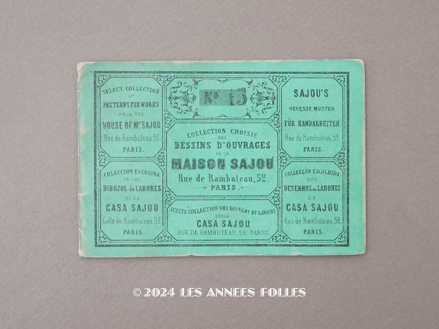 画像1: 1855年頃 アンティーク クロスステッチの図案帳 COLLECTION CHOISIE DES DESSINS D'OUVRAGES DE LA MAISON SAJOU N13 - MAISON SAJOU - (1)
