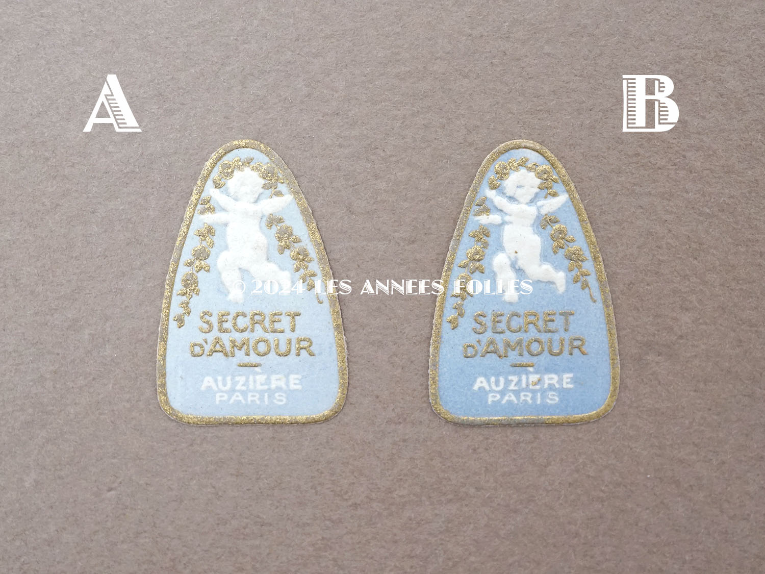 画像2: アンティーク 天使のパフュームラベル SECRET D'AMOUR - AUZIERE PARIS - (2)