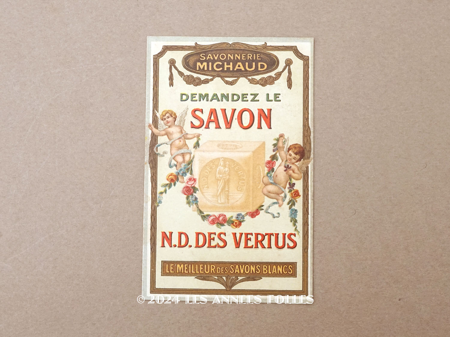 画像1: 1913年 アンティーク パフュームカード SAVON N.B.DES VERTUS - SAVONNERIE MICHAUD - (1)