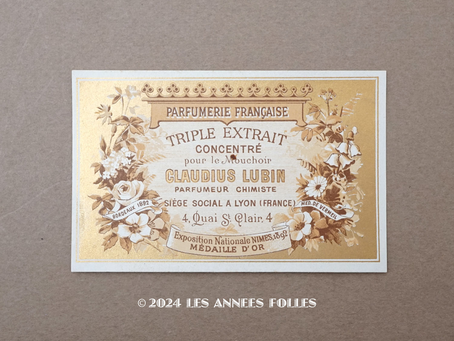 画像1: アンティーク パフュームラベル TRIPLE EXTRAIT CONCENTRE - CLAUDIUS LUBIN - (1)