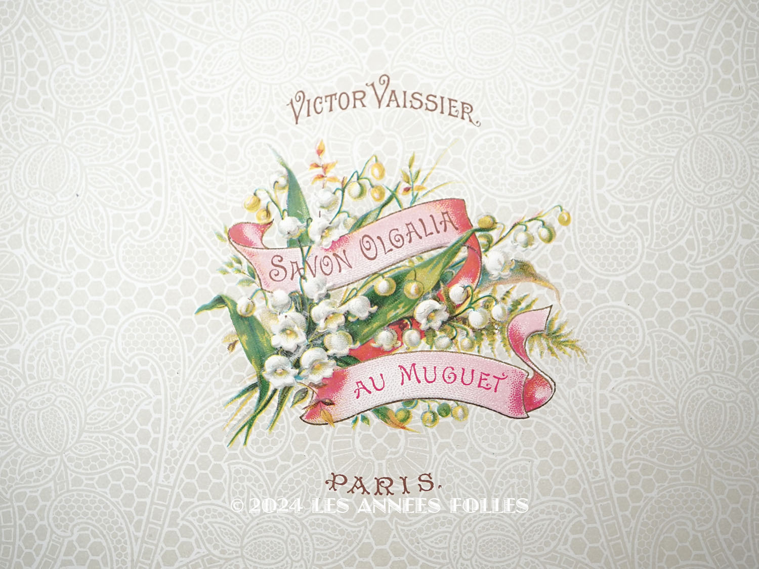 画像1: アンティーク 鈴蘭のソープラベル SAVON OLGALIA AU MUGUET - VICTOR VAISSIER - (1)