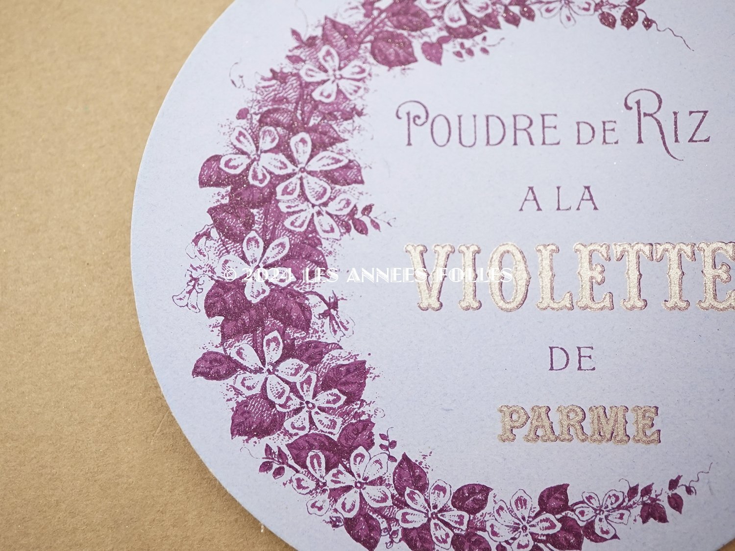 画像2: アンティーク パウダーボックスのラベル POUDRE DE RIZ A LA VIOLETTES DE PARME - ROGER&GALLET - (2)