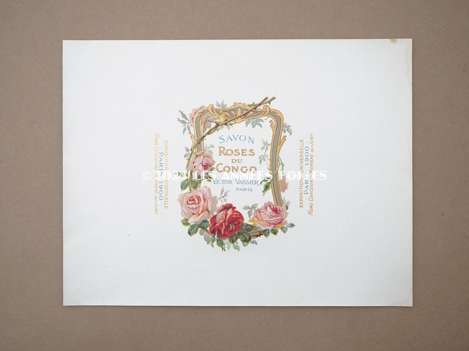 画像2: アンティーク ソープラベル 薔薇 SAVON ROSE DU CONGO - VICTOR VAISSIER PARIS - (2)