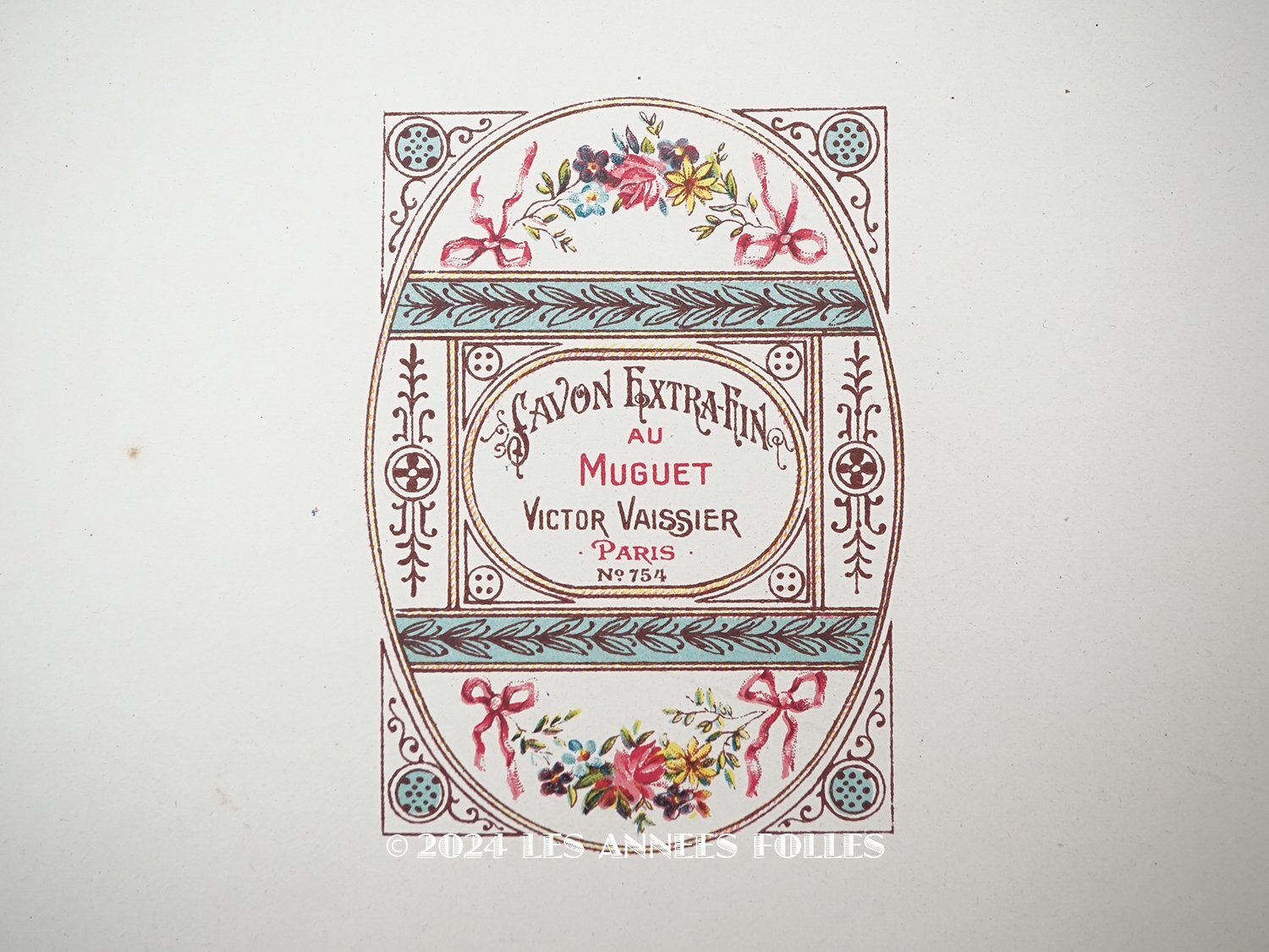 画像1: アンティーク ソープラベル 鈴蘭 SAVON EXREA FIN AU MUGUET - VICTOR VAISSIER PARIS - (1)