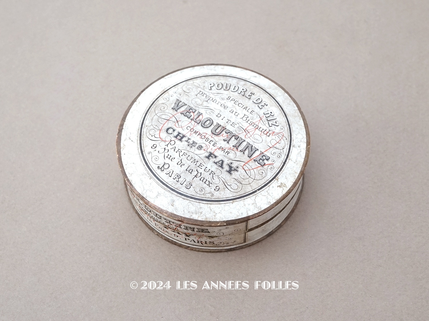 画像1: アンティーク パウダーボックス POUDRE DE RIZ VELOUTINE - CH.FAY PARIS - (1)