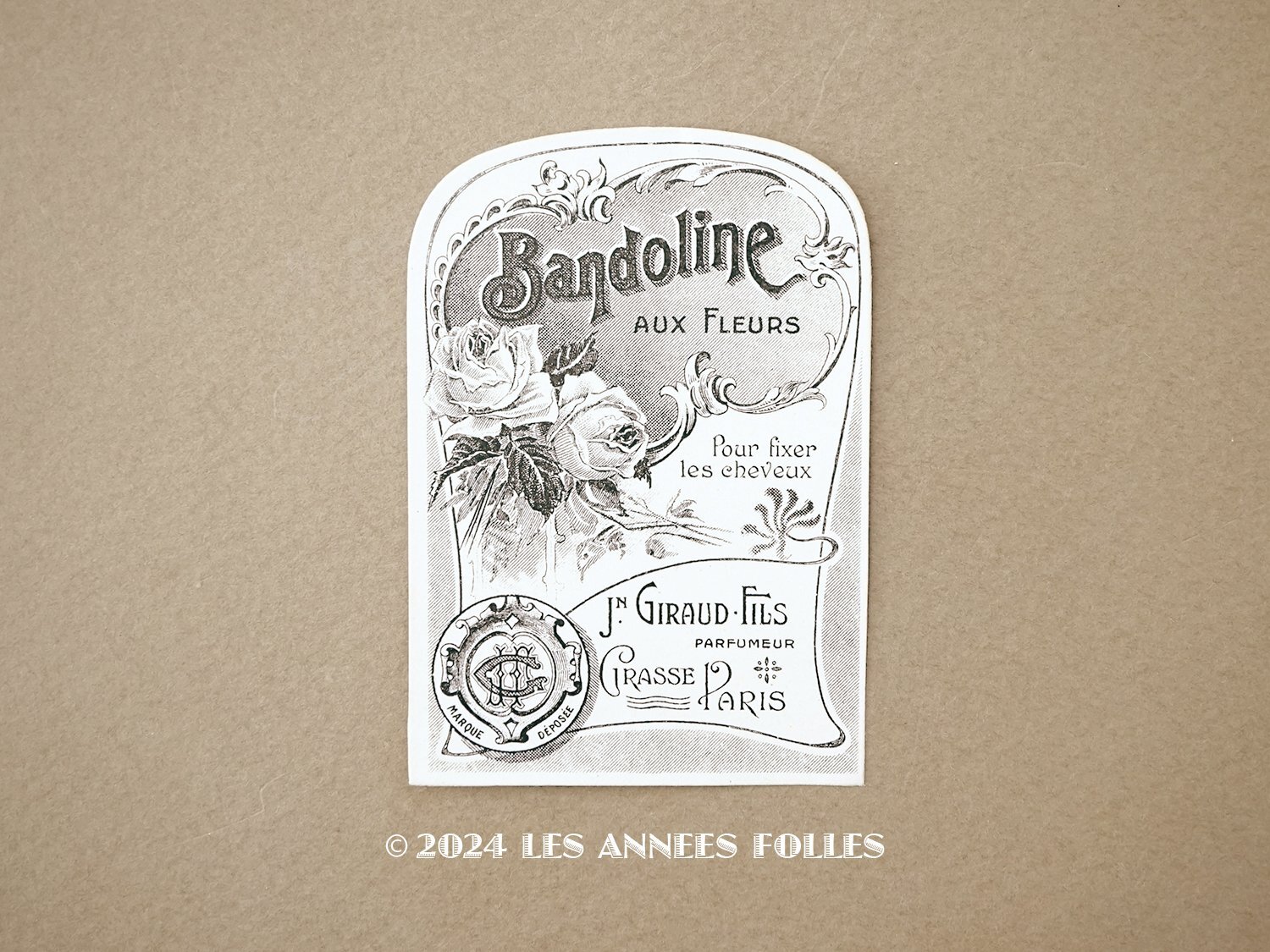 画像1: アンティーク パフュームラベル BANDOLINE AUX FLEURS - JN.GIRAUD FILS - (1)