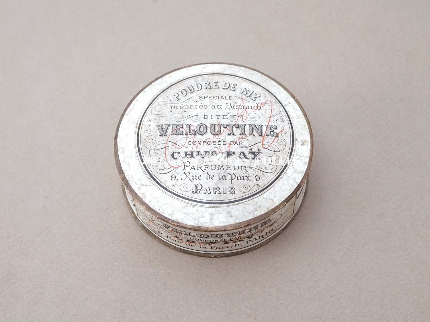 画像2: アンティーク パウダーボックス POUDRE DE RIZ VELOUTINE - CH.FAY PARIS - (2)