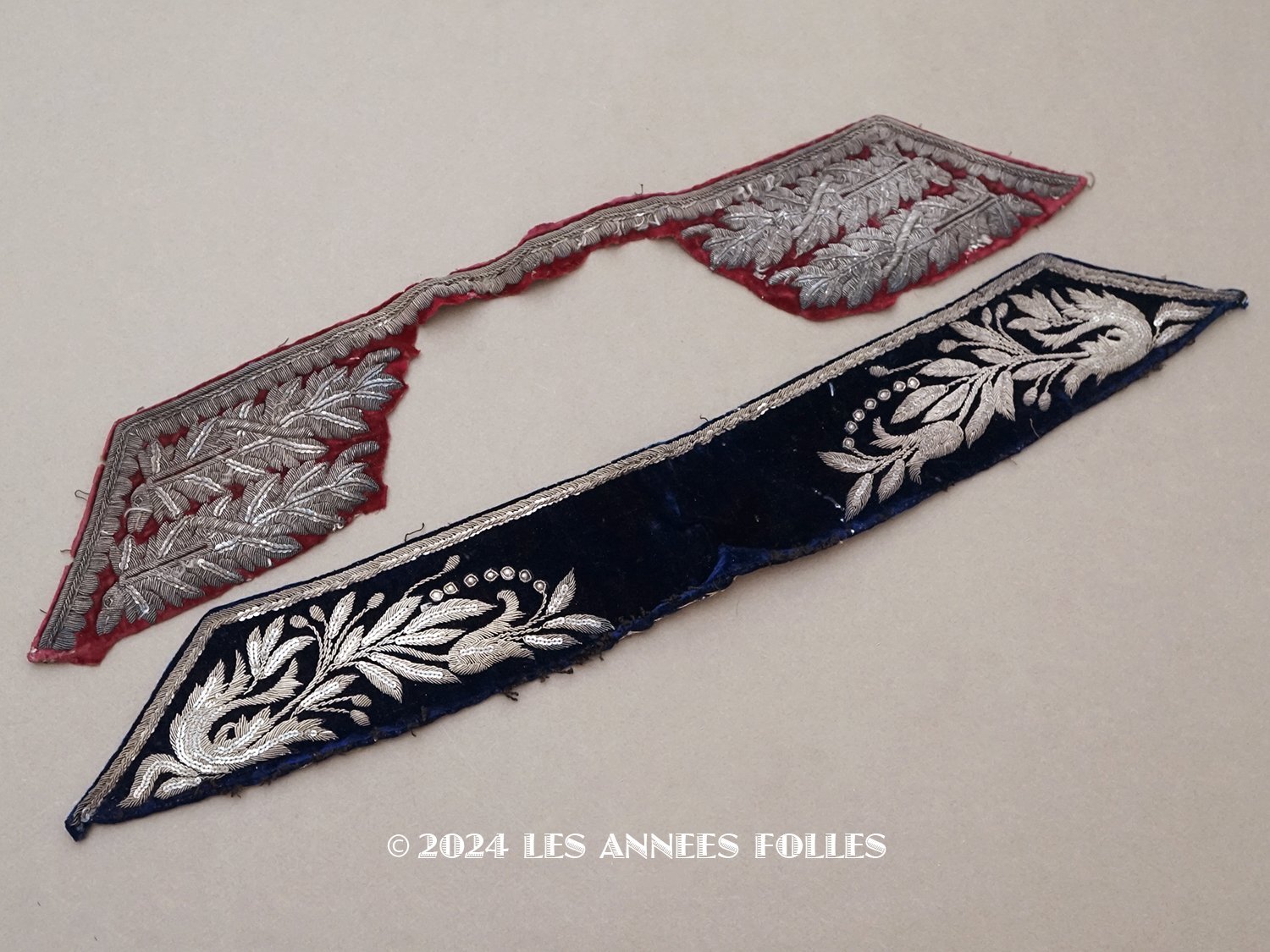 画像1: ＊蚤の市セット＊19世紀 刺繍パーツ 2点セット (1)