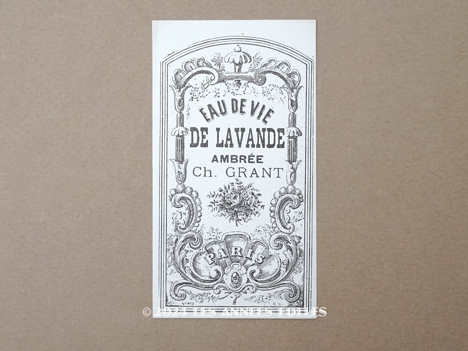 画像1: 19世紀末 アンティーク パフュームラベル EAU DE VIE DE LAVANDE AMBREE - CH.GRANT PARIS - (1)
