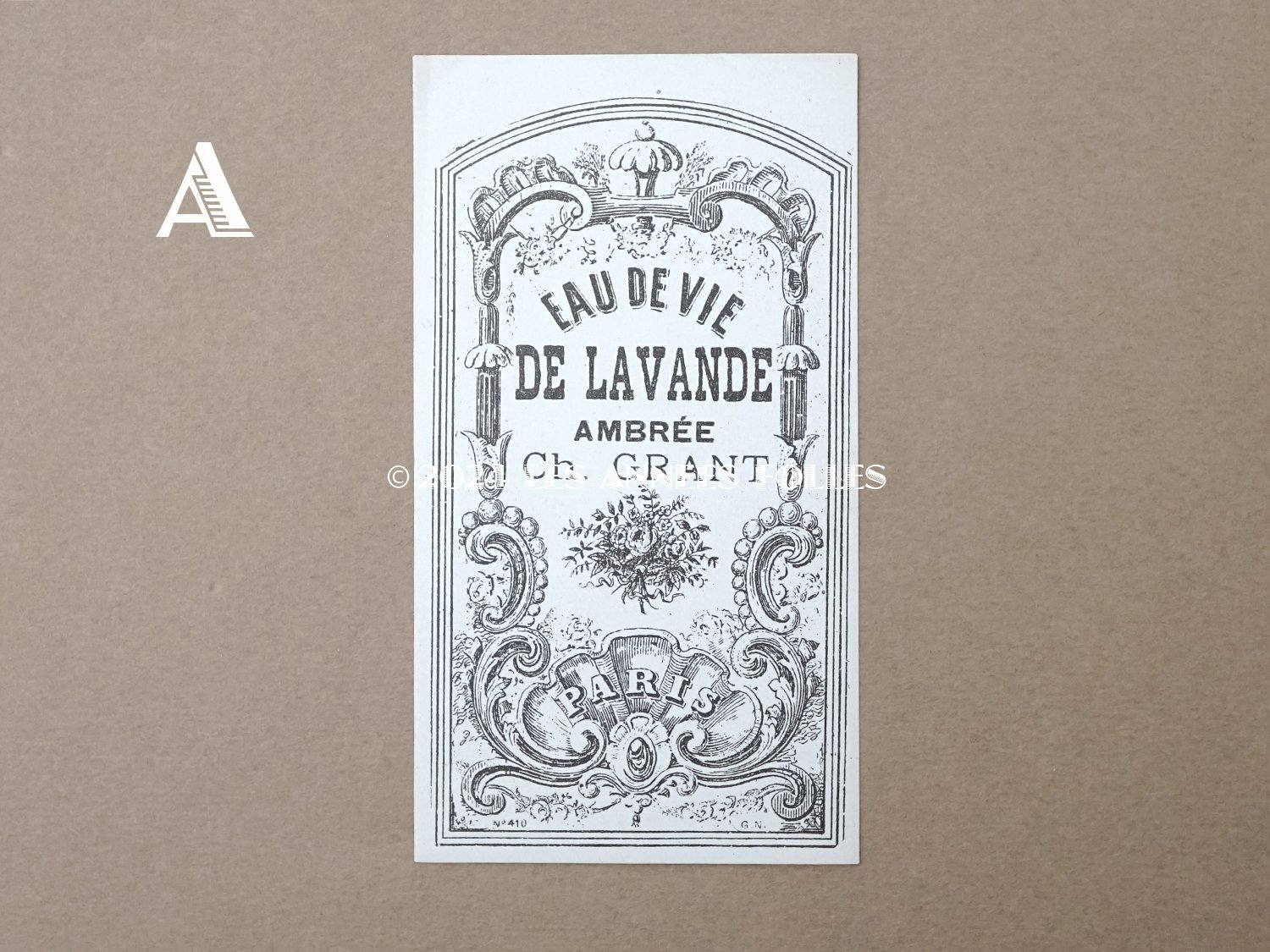 画像2: 19世紀末 アンティーク パフュームラベル EAU DE VIE DE LAVANDE AMBREE - CH.GRANT PARIS - (2)
