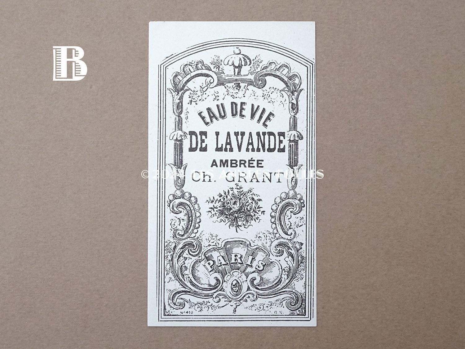 画像5: 19世紀末 アンティーク パフュームラベル EAU DE VIE DE LAVANDE AMBREE - CH.GRANT PARIS - (5)