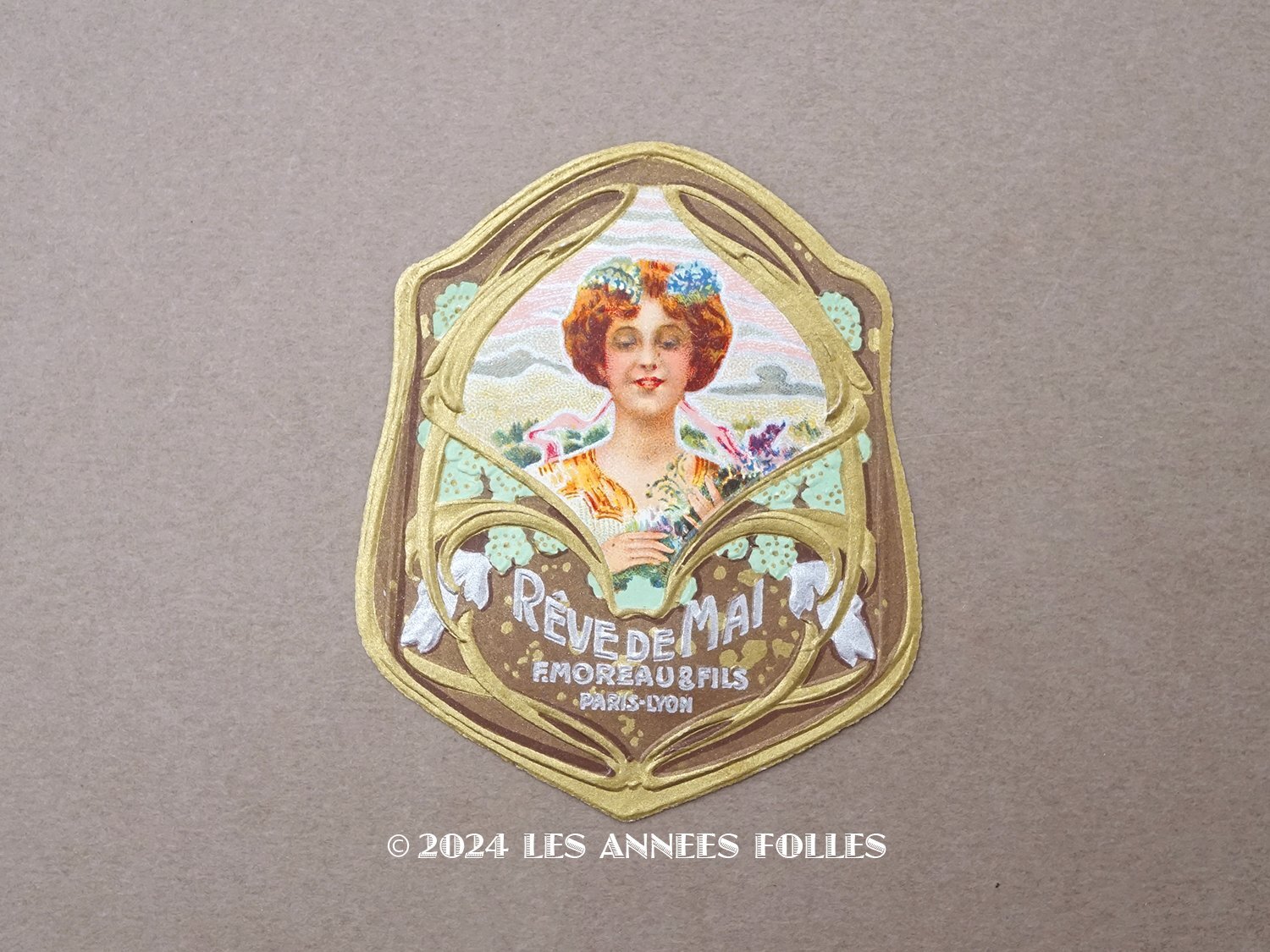 画像1: アンティーク パフュームラベル REVE DE MAI - F.MOREAU & FILS PARIS - (1)