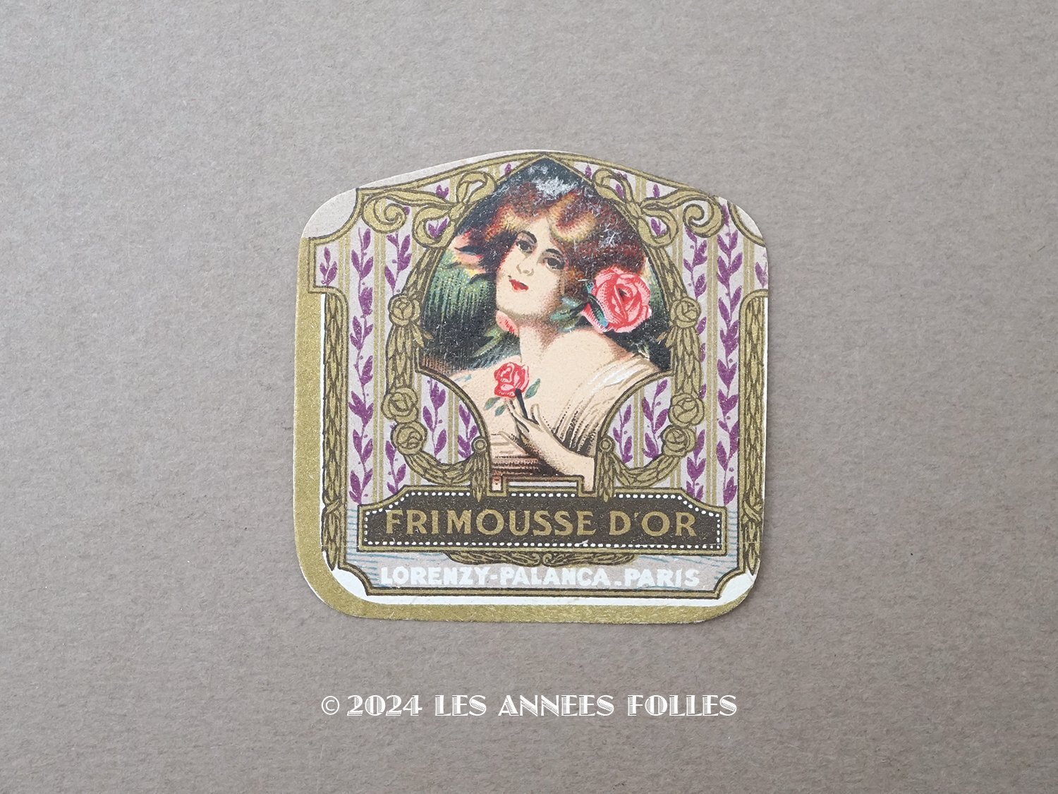 画像1: アンティーク パウダーボックスのラベル FRIMOUSSE D'OR - LORENZY-PALANCA - (1)