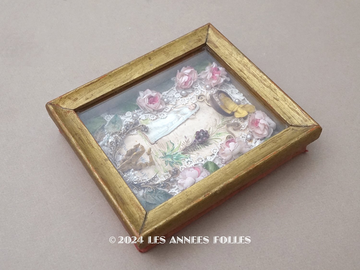 画像1: 1883年 アンティーク 初聖体の記念＆ルリケール  (1)