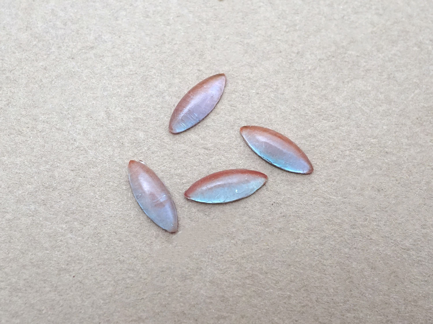 画像2: 【セール対象外】【クーポン対象外】アンティーク サフィレットのルース 4×11mm 2点セット カボションカット マーキス型 (2)