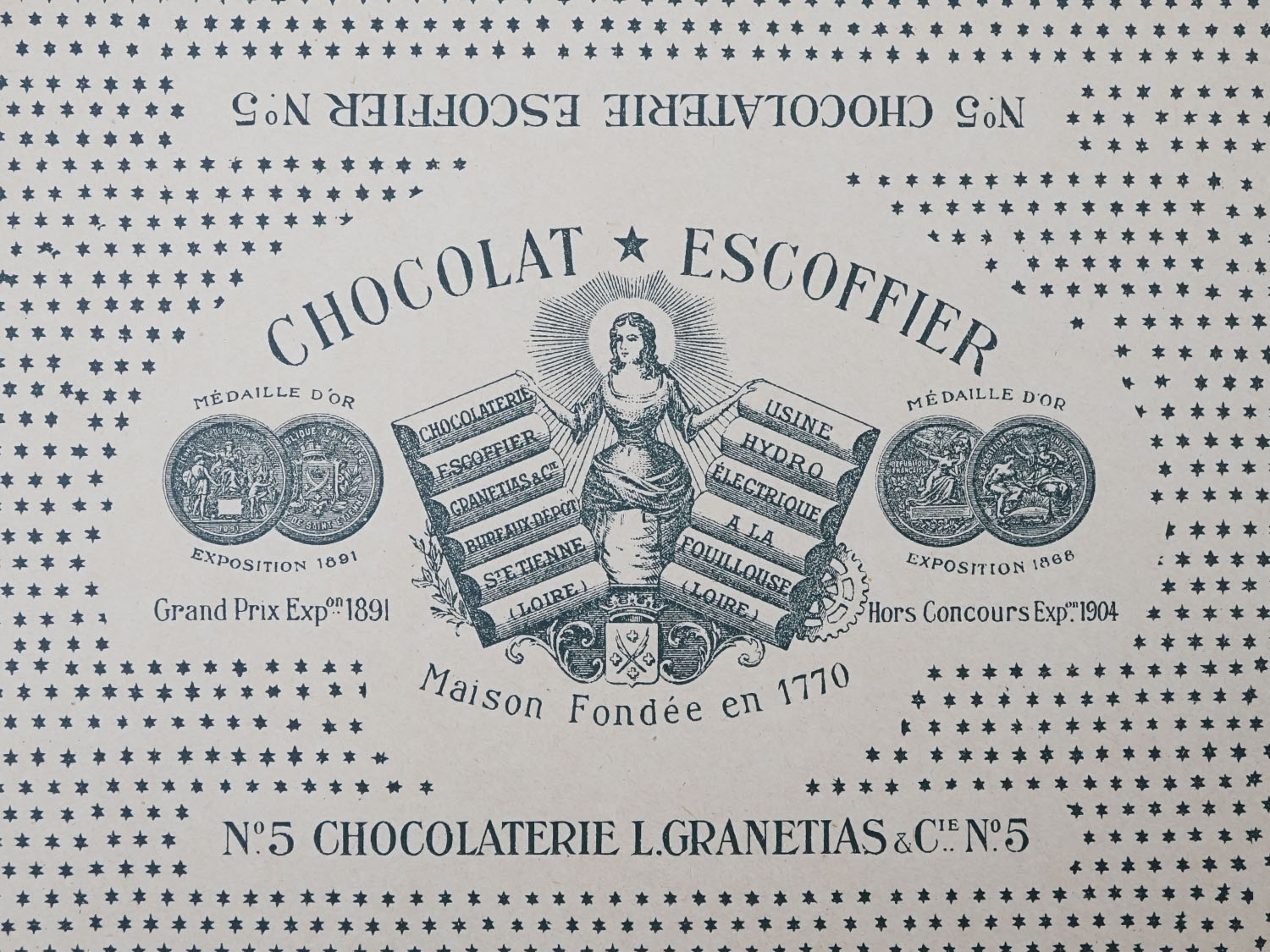 画像3: ＊蚤の市＊1904年 アンティーク チョコレートのラベル 4点セット (3)