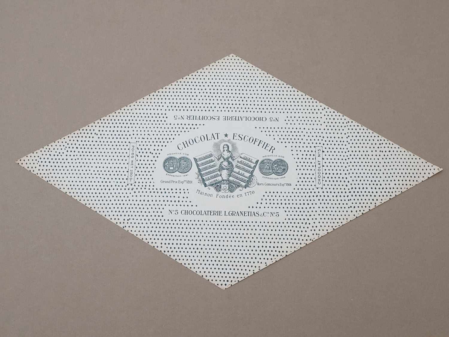 画像2: ＊蚤の市＊1904年 アンティーク チョコレートのラベル 4点セット (2)