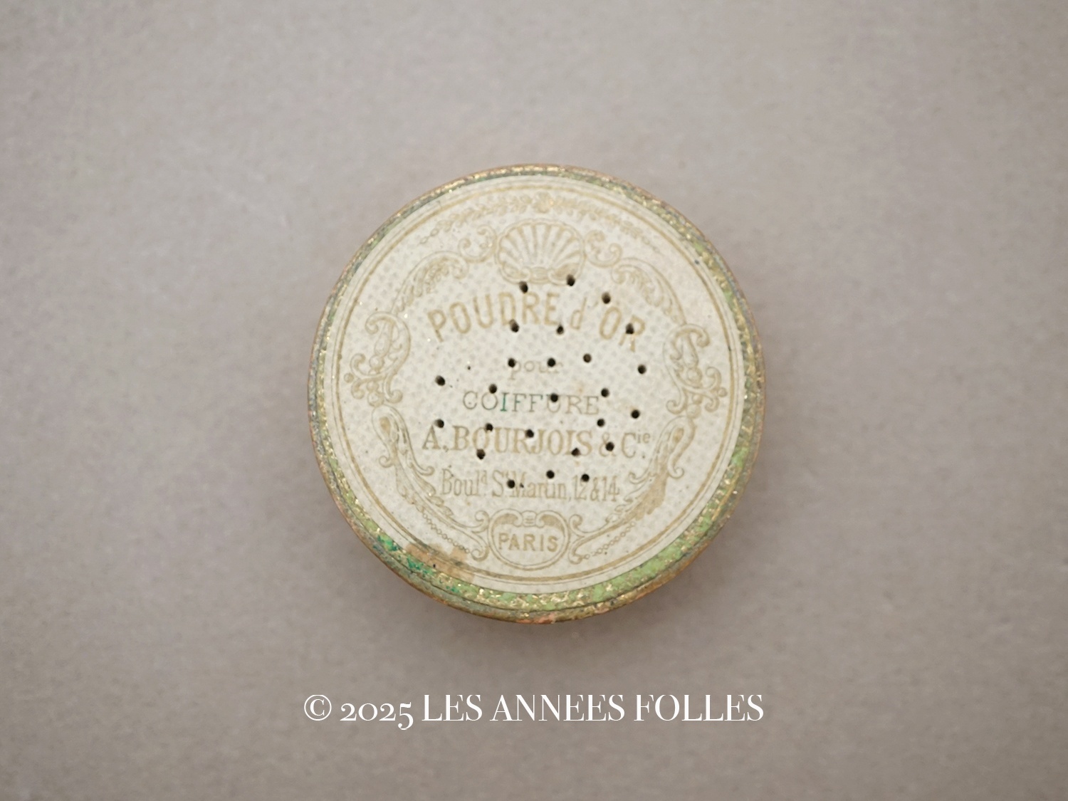 画像1: アンティーク ゴールドパウダーのボックス POUDRE d'OR COIFFURE - A.BOURJOIS & Cie PARIS - (1)