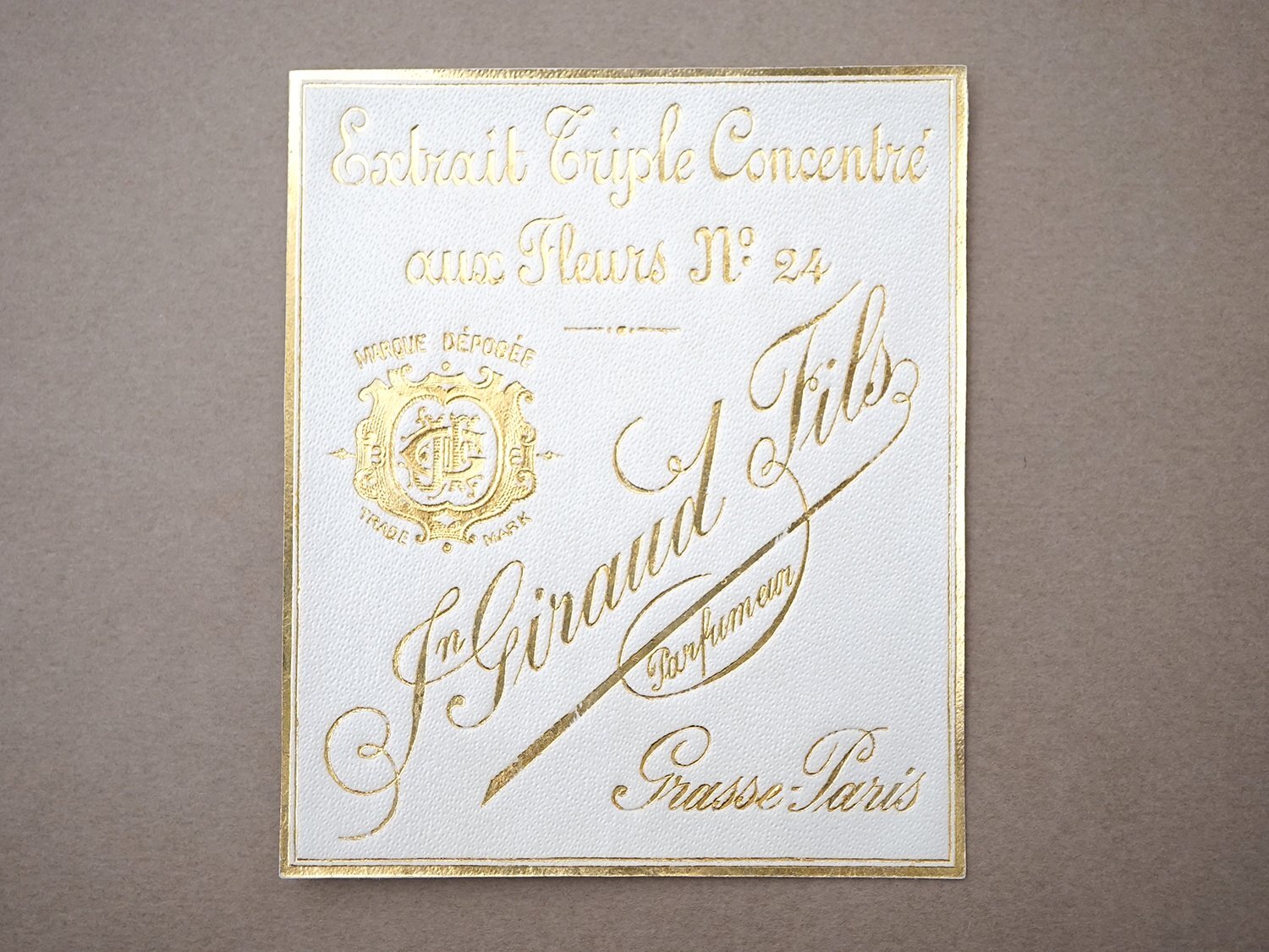 画像2: アンティーク パフュームラベル EXTRAIT TRIPLE CONCENTRE AUX FLEURS N 24 - JN.GIRAUD FILS - (2)
