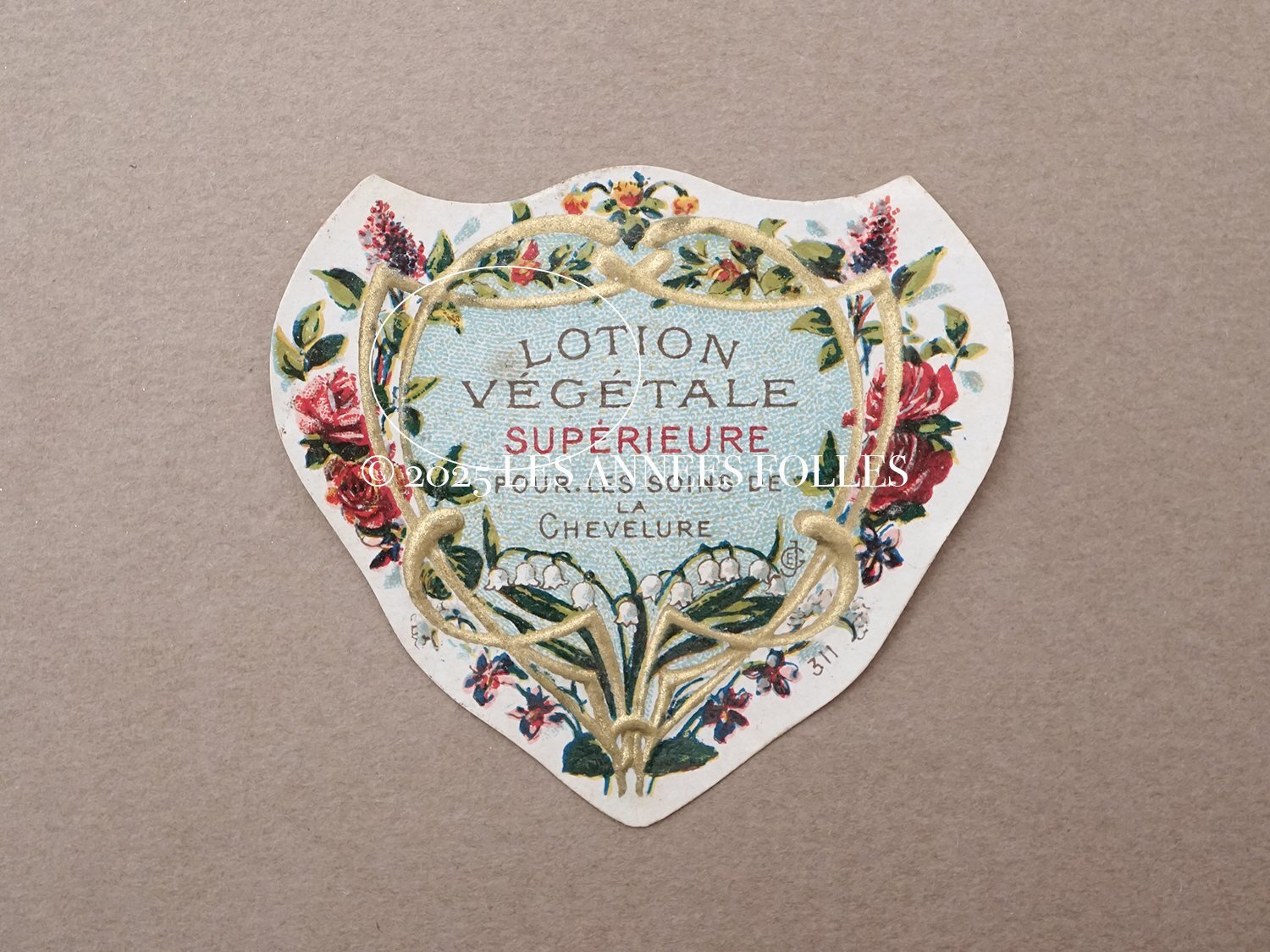 画像3: 1900年頃 アンティーク 鈴蘭＆薔薇のパフュームラベル LOTION VEGETALE SUPERIEURE (3)