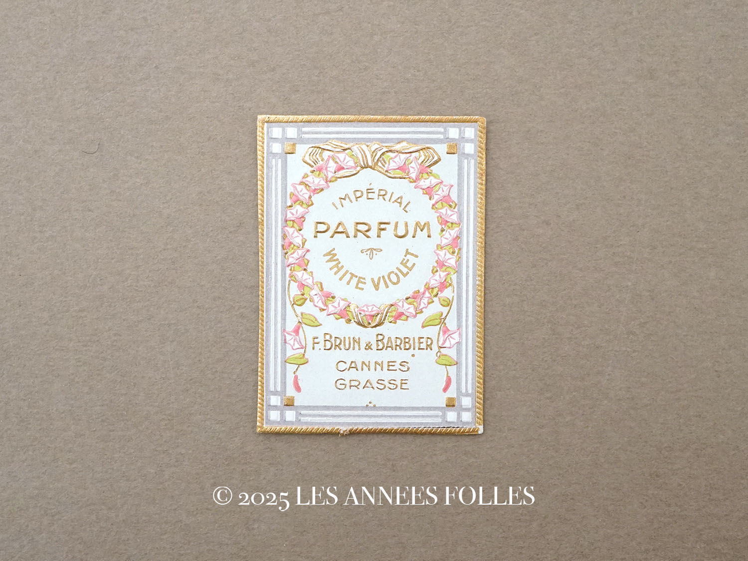 画像1: アンティーク 小さなパフュームラベル 白菫 IMPERIAL PARFUM WHITE VIOLET - F.BRUN & BARBIER - (1)
