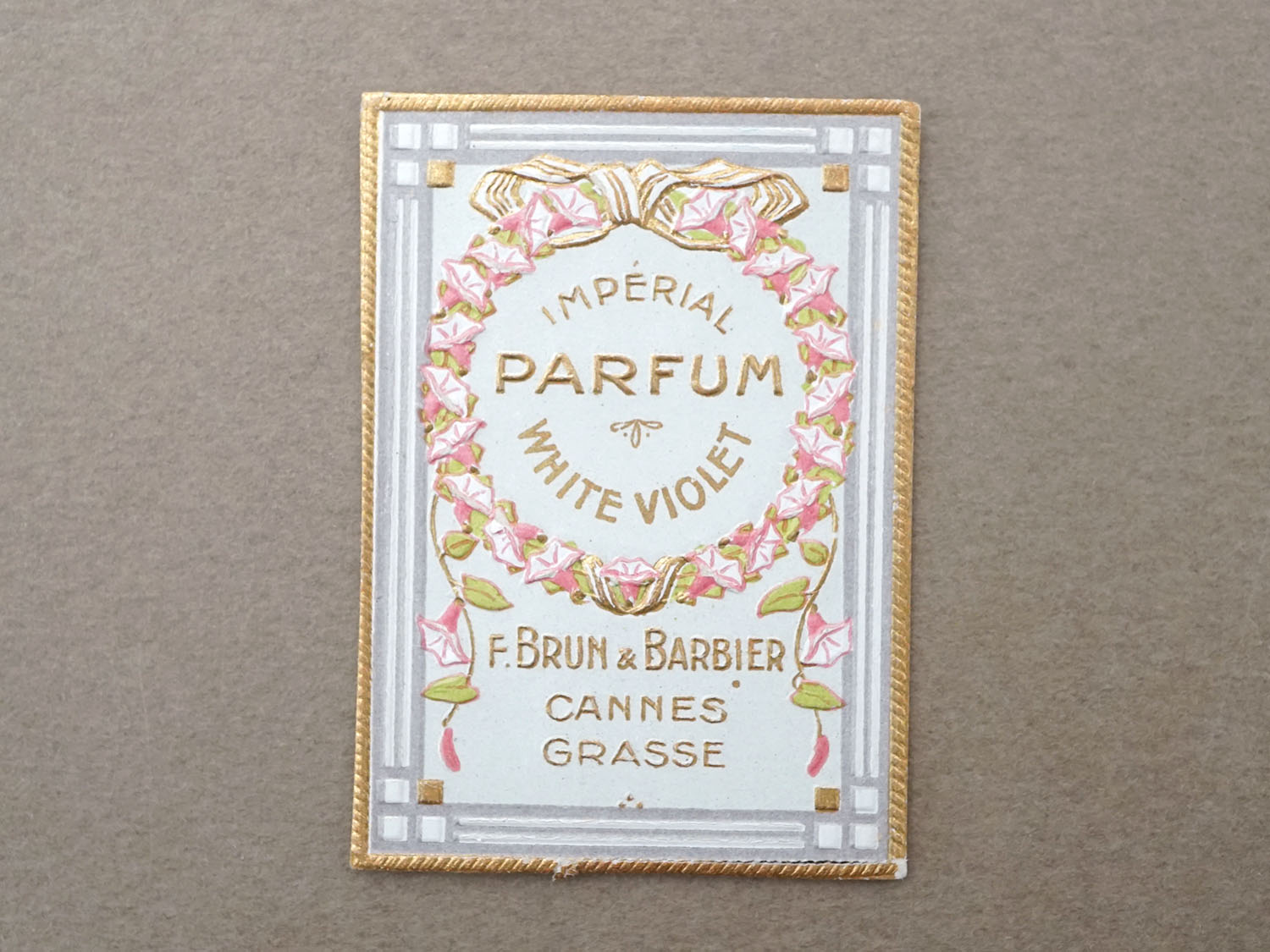 画像2: アンティーク 小さなパフュームラベル 白菫 IMPERIAL PARFUM WHITE VIOLET - F.BRUN & BARBIER - (2)