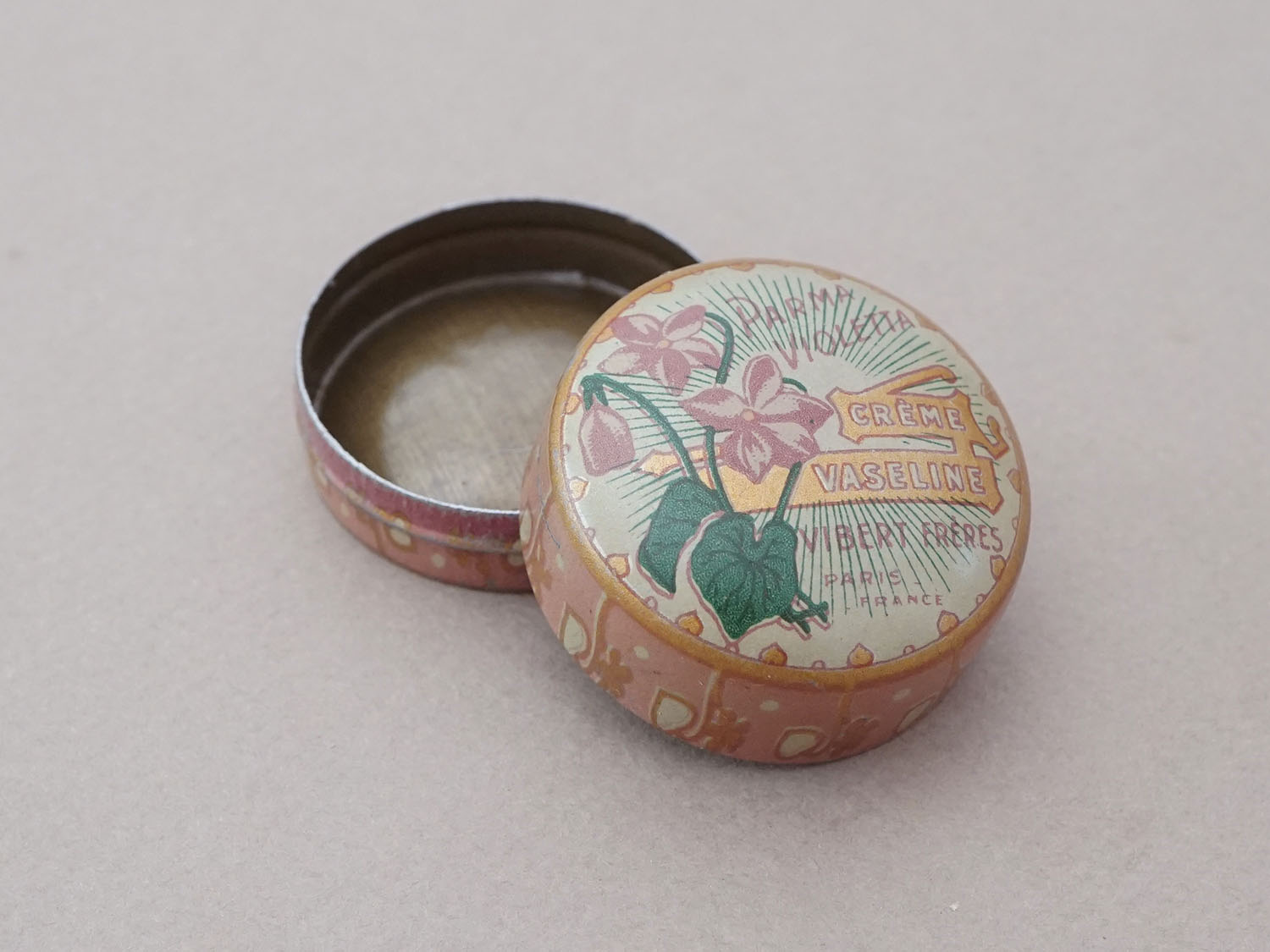 画像4: アンティーク 菫のワセリン缶 PARMA VIOLETTA  CREME VASELINE  - VIBERT FRERES PARIS - (4)