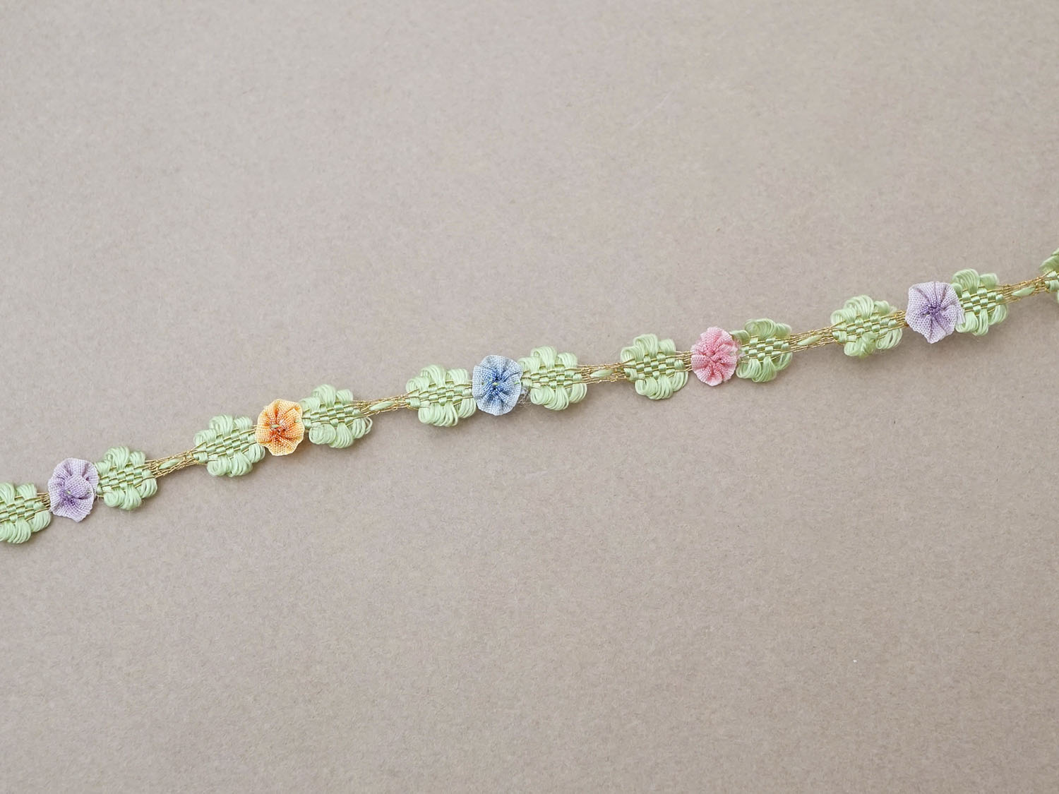 画像4: アンティーク シルク製 ロココトリム 4色の花 ロココリボン  (4)